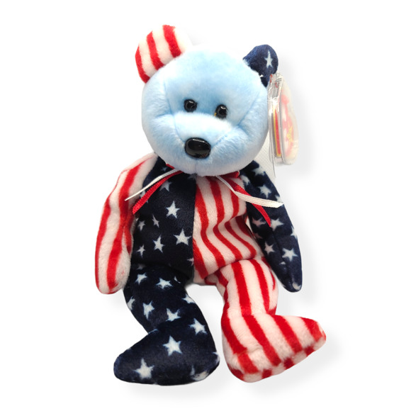 Ty Beanie Baby Spangle Blue Face Bear - Picture 1 of 8